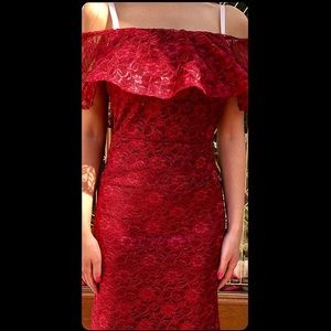 Off shoulder burgundy dress NWT